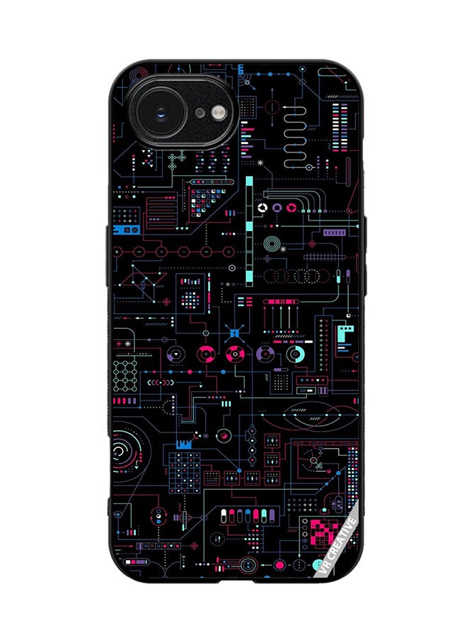 Protective Case Cover For Apple iPhone 16e Circuit Design Multicolour