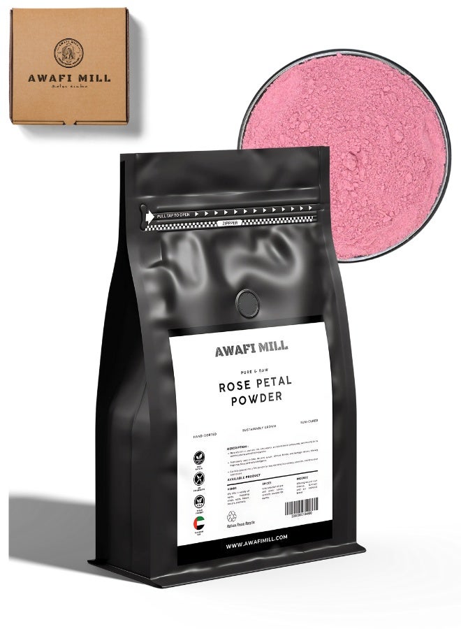 AWAFI MILL Rose Petal Powder 500g (17.6 oz) | Finely Ground Pink Rose Powder for Milk Mixes - Image 1