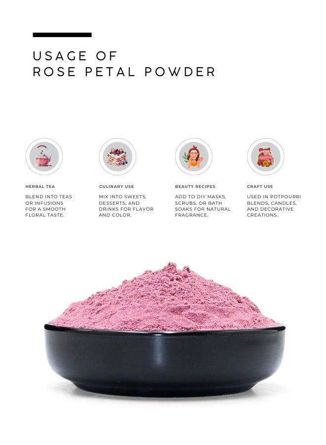 AWAFI MILL Rose Petal Powder 500g (17.6 oz) | Finely Ground Pink Rose Powder for Milk Mixes - Image 3