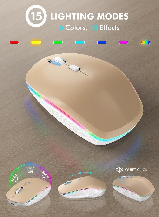Trueque Wireless Keyboard and Mouse Combo - RGB Backlit, Rechargeable & Light Up Letters, Full-Size, Ergonomic Tilt Angle, Sleep Mode, 2.4GHz Quiet Keyboard Mouse for Mac, Windows, Laptop, PC - Image 4