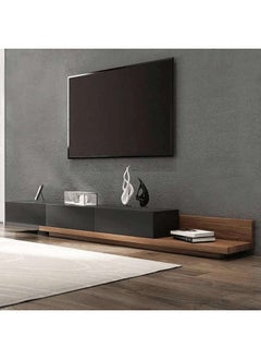 هومزمارت طاولة تلفاز ام دي اف أسود وبني - 40×210×35 سم  - Image 1