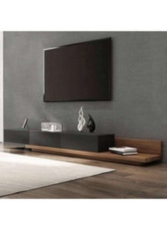 هومزمارت طاولة تلفاز ام دي اف أسود وبني - 40×210×35 سم  - Image 2