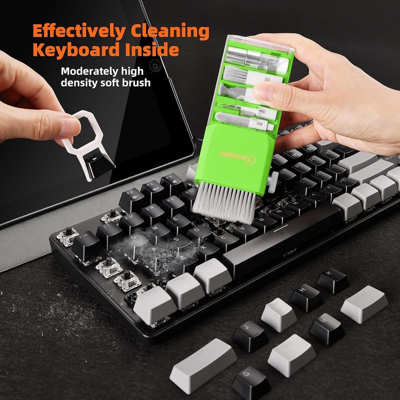 Tassmpitor Laptop Screen Keyboard Cleaner Kit, Electronics Cleaning Tool for MacBook iPad iPhone Pro, Brush Tool for Tablet, Computer, PC Monitor,TV Camera Lens with Patent Light Green - Image 2
