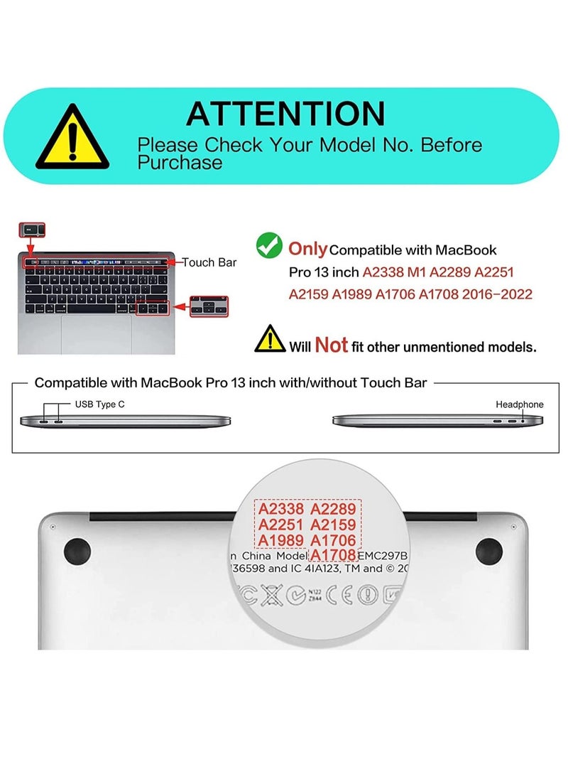 Ntech Ntech Compatible with MacBook Pro 13 inch Case M2 2022 2021 2020-2016 A2338 M1 A2251 A2289 A2159 A1989 A1708 A1706 Plastic Hard Shell Case Cover and Keyboard Skin Cover and Screen Protector  - Image 2