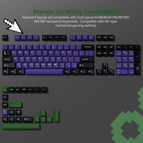 Womier PBT Jelly Keycaps Purple, Custom Keyboard Keycaps 60 75 100 Percent, Translucent Key caps 127 Keys, Cherry Profile for 61/68/84/87/98/100 Cherry Gateron MX Mechanical Gaming Keyboards - Image 5