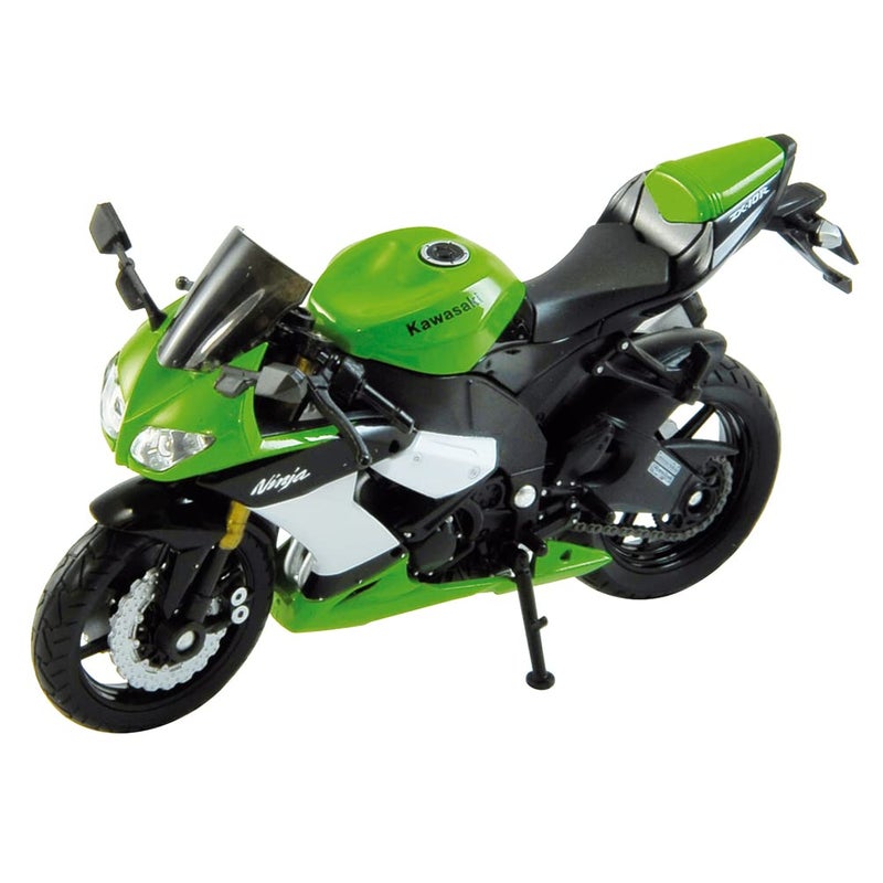 Welly دراجة نارية ويللي مصنوعة من المعدن الأخضر كاواساكي 2009 نينجا ZX-10R، مقياس 1:18 - Image 1
