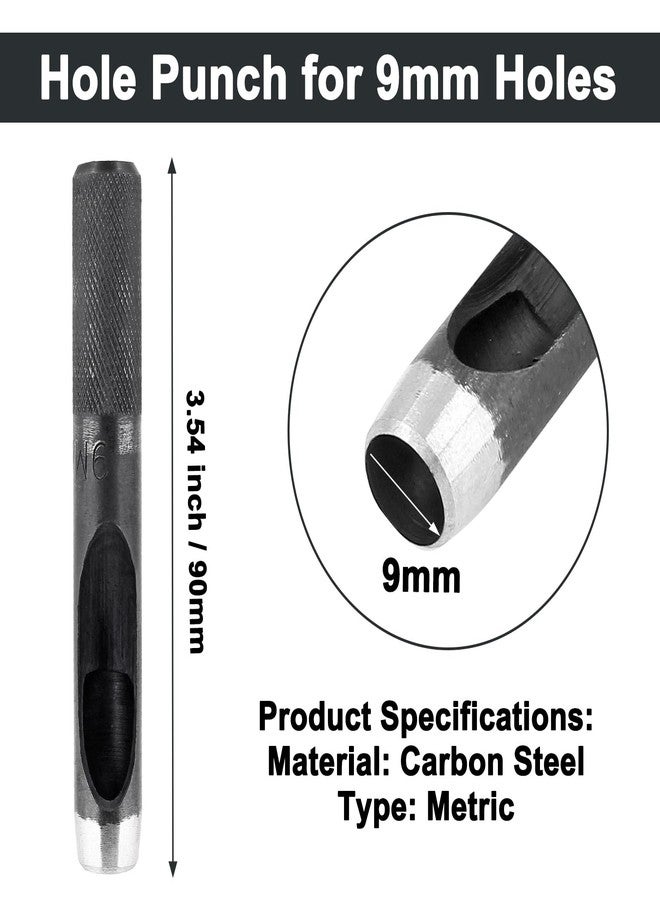 Bivethoi 9mm Gasket Punch, Carbon Steel Hollow Hole Cutter Tool, Watch Band Leather Hole Punch for Belts Fabric Canvas Paper Plastic Craft (Metric) - Image 3