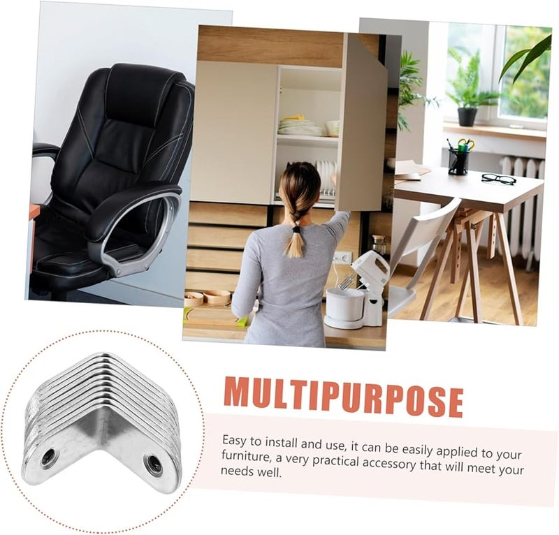 أقواس حديدية زاوية رمادية ثقيلة 10 قطع، رف حائط مقاوم للصدأ، موصلات زاوية للأثاث - Image 5