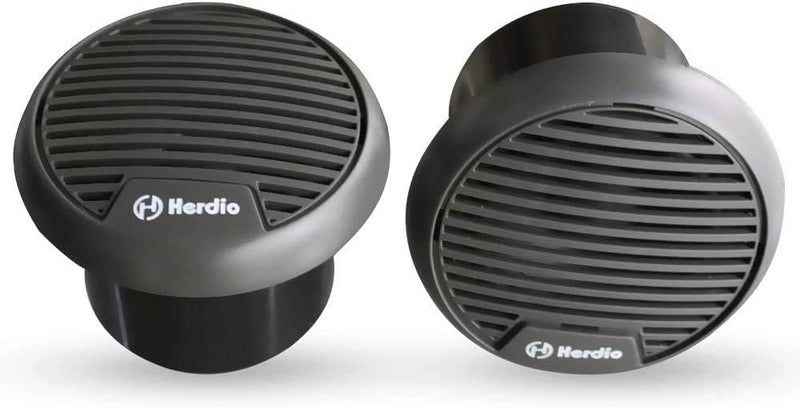 Herdio 3 Inch Waterproof Marine Speakers Full Range Audio Motorcycle Speaker Stereo System with MAX Power 140 W (Pair) for Motorcycle,Boat,Hot tub,UTV,ATV,Golf Carts,Powersports,CAR,SPA(Grey) - Image 1