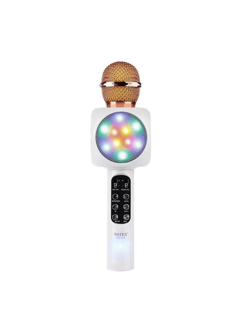 Wireless 4 in 1 Bluetooth Karaoke Microphone Handheld Portable Speaker Machine Home KTV Player with Record Function Compatible with Android and iOS Devices Rose Gold Pink New