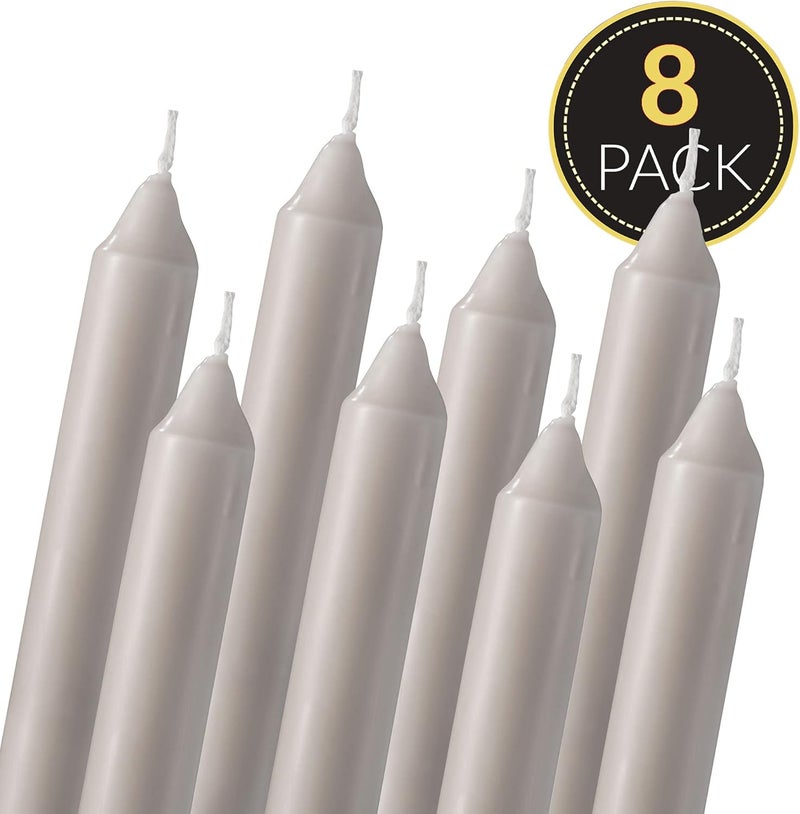 Tribello Straight Beige Candlesticks - Pack of 8 6" Beige Candles - 5 Hour Long Burning Candles for Emergency, Chime, Wedding, and Home Decoration - Image 2
