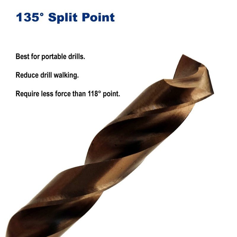 Drill Hulk 1/8-Inch Cobalt Steel M35 Jobber Length Twist Drill Bits for Hard Metal, Stainless Steel, Pack of 12 - Image 5