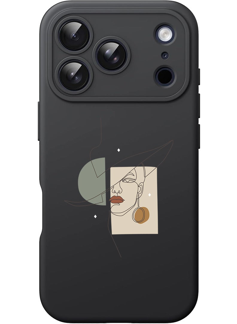 Theodor Protective Slim Fit Case Liquid Silicone Cover with Full Body Protection Anti-Scratch Shockproof Case For Apple iPhone 17 Pro Max (Black) Women in Style - Image 1