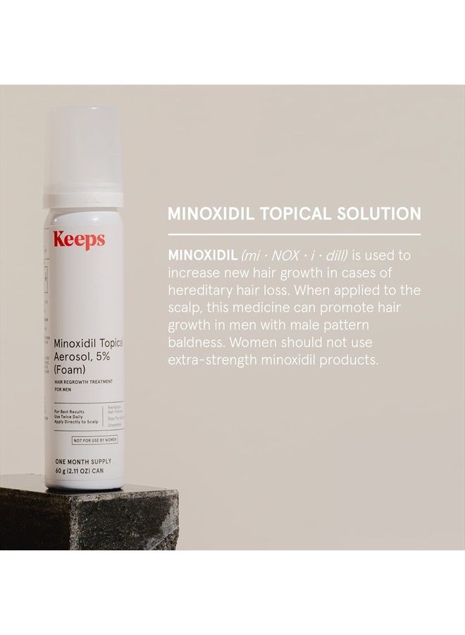 Keeps Extra Strength Minoxidil for Men Topical Hair Loss Aerosol Foam 5%, Hair Growth Treatment - 3 Month Supply, 3 X 2.11Oz Bottles - Thicker, Longer Hair - Slows Hair Loss And Promotes Hair Regrowth - Image 3
