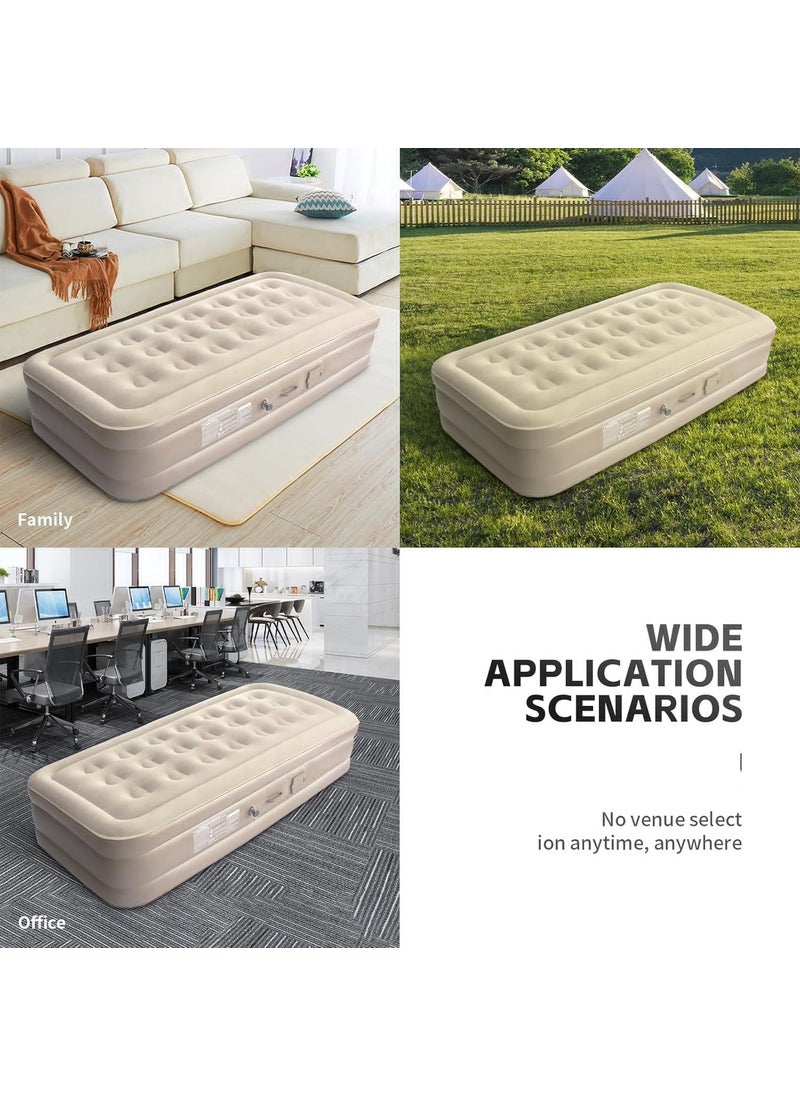 MAHESHAA MAHESHAA Air Mattress18 inch Inflatable Airbed Luxury Double High Self Inflation Deflation Queen Air Mattress withUpgraded Builtin Pump Blow Up Guest Bed for Home Portable Camping Travel  - Image 2