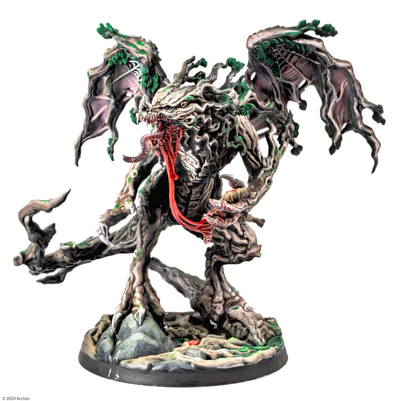 Dungeons & Lasers Dungeons Lasers Mimic Dragon Miniature Figure Tall 5 Height with Scenic Base 5E Compatible for use with DND and Tabletop RPG Games Highly Detailed and Unpainted - Image 3