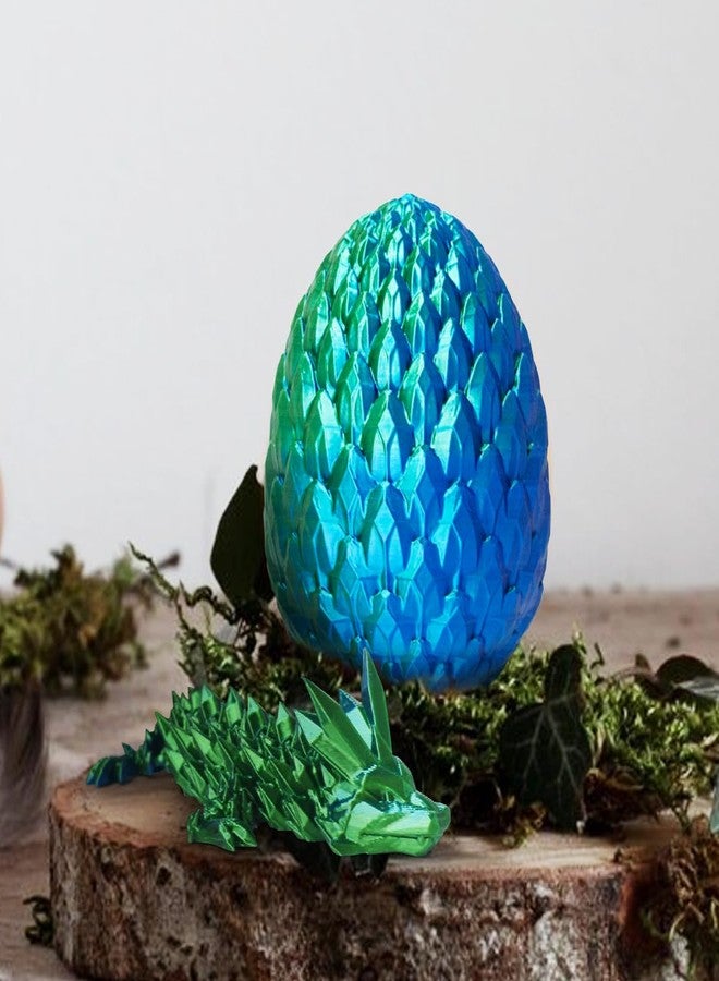 AUMEILLER 3D Printed Dragon,Easter Eggs,Easter Basket Stuffers for Teens,3D Printed Dragon with Egg,Fidget Eggs Gift for Kid,Easter Gifts for Boys Gorls(Laser Blue Green) - Image 5