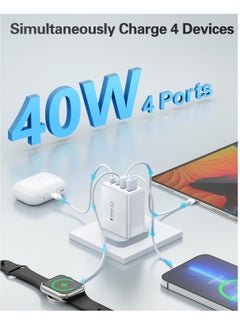 ELTRAZONE USB C Plug Fast Charge, 40W Multi USB Plug Fast Charger UK Charging Plug for iPhone 16, 15, 14, 13, 12, 11 Pro Max Plus X XS XR, Samsung, Multiport USB Wall Plug Dual USB-C Power Adapter Type C Charger Head  - Image 2