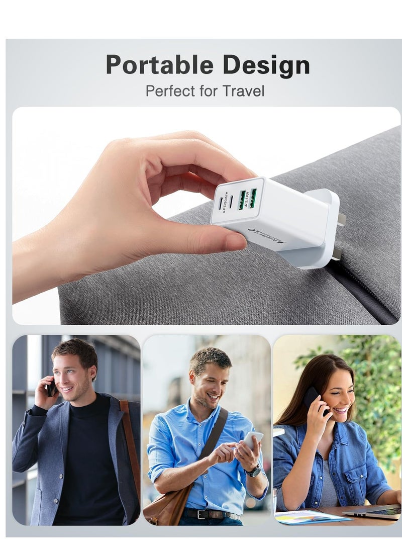 ELTRAZONE USB C Plug Fast Charge, 40W Multi USB Plug Fast Charger UK Charging Plug for iPhone 16, 15, 14, 13, 12, 11 Pro Max Plus X XS XR, Samsung, Multiport USB Wall Plug Dual USB-C Power Adapter Type C Charger Head  - Image 4