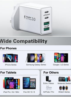 ELTRAZONE USB C Plug Fast Charge, 40W Multi USB Plug Fast Charger UK Charging Plug for iPhone 16, 15, 14, 13, 12, 11 Pro Max Plus X XS XR, Samsung, Multiport USB Wall Plug Dual USB-C Power Adapter Type C Charger Head  - Image 5