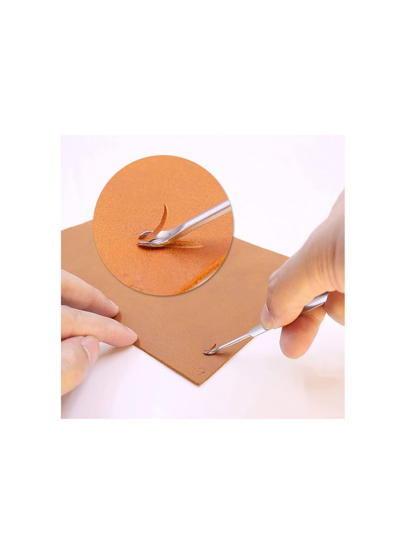 GGOOT 8pcs Edge Leather Beveler Cutting Leather Edge Skiving Tools V-Shaped Leather Groover Tool U-Shaped Groover for Leather Carving Working Handbags Wallets DIY Craft Tool Silver  - Image 4
