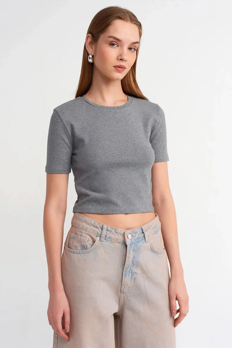 DILVIN Women's Slim Fit Crop T-Shirt