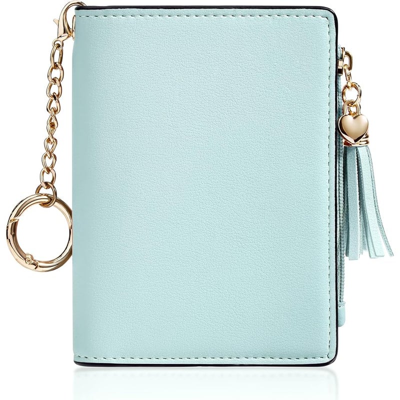 Gostwo Small Wallet for Women, Slim Bifold Credit Card Holder, Compact RFID Blocking Cash Wallet, Billfolds Thin Leather Zipper Pocket, Mini Wallet Gift for Ladies Teen Girls Travel with ID Window - Image 1