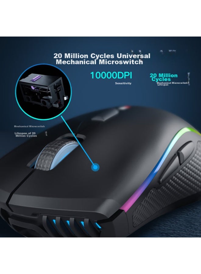 Hp G1 Pro ماوس لاسلكي، ماوس سلكي، ماوس للألعاب، برمجة ماكرو، RGB، ماوس مكتبي للaptop، LoL، PUBG، CF، ماوس رياضة إلكترونية، شحن لاسلكي - Image 3