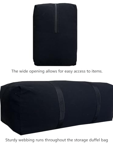 DoYiKe Extra Large Canvas Storage Duffle Bag with Zippers and Handles, Big Foldable Duffle Bag for Travel - 56x27x15Inch - Image 4