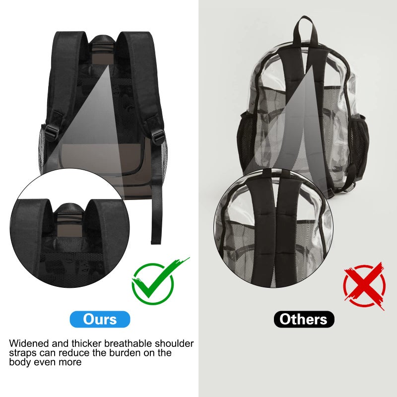 HEEYA Clear Backpack Heavy Duty Transparent Backpack for Security, Sports, Work, Travel, Stadium - Image 5