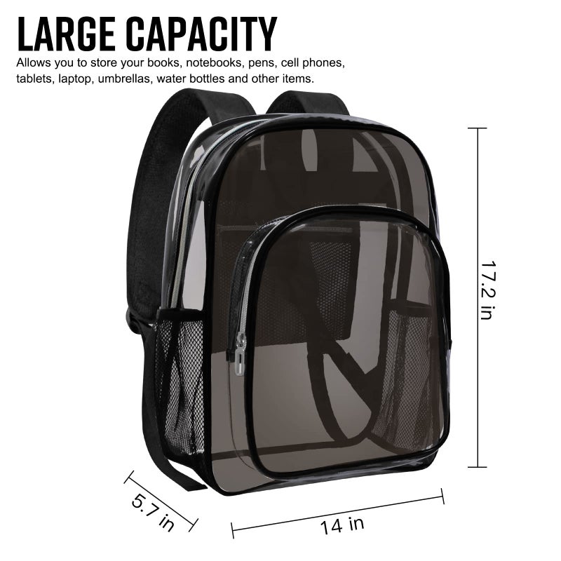 HEEYA Clear Backpack Heavy Duty Transparent Backpack for Security, Sports, Work, Travel, Stadium - Image 2