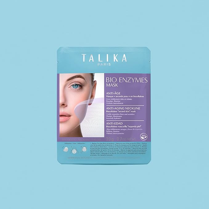 Talika Bio Enzymes AntiAgeing Mask Smoothing AntiAgeing Face Mask Biocellulose Moisturising Mask Second Skin Effect Beauty Sheet Mask 12g - Image 5