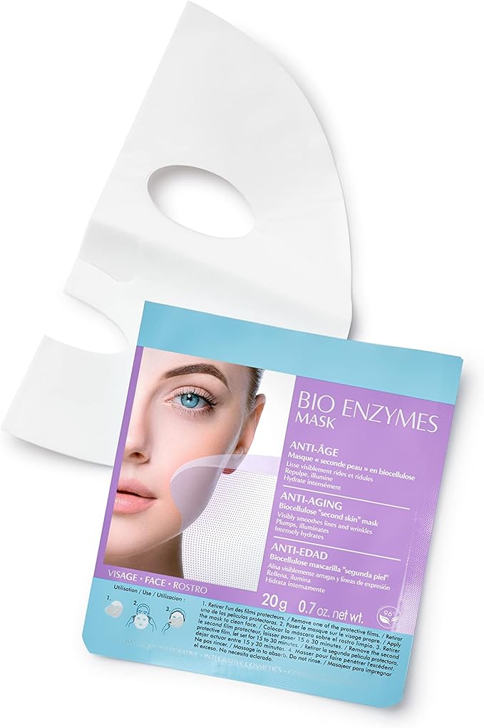 Talika Bio Enzymes AntiAgeing Mask Smoothing AntiAgeing Face Mask Biocellulose Moisturising Mask Second Skin Effect Beauty Sheet Mask 12g - Image 1
