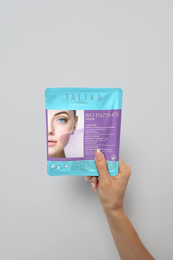 Talika Bio Enzymes AntiAgeing Mask Smoothing AntiAgeing Face Mask Biocellulose Moisturising Mask Second Skin Effect Beauty Sheet Mask 12g - Image 2