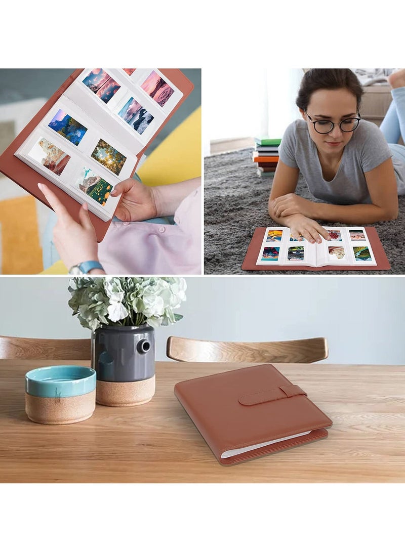 خاجول Moment Mini Book Album 256 Pockets Photo Album for Fujifilm Instax Mini 11 90 70 50S 26 25 9 8+ 8 7S كاميرا فورية براون - Image 2