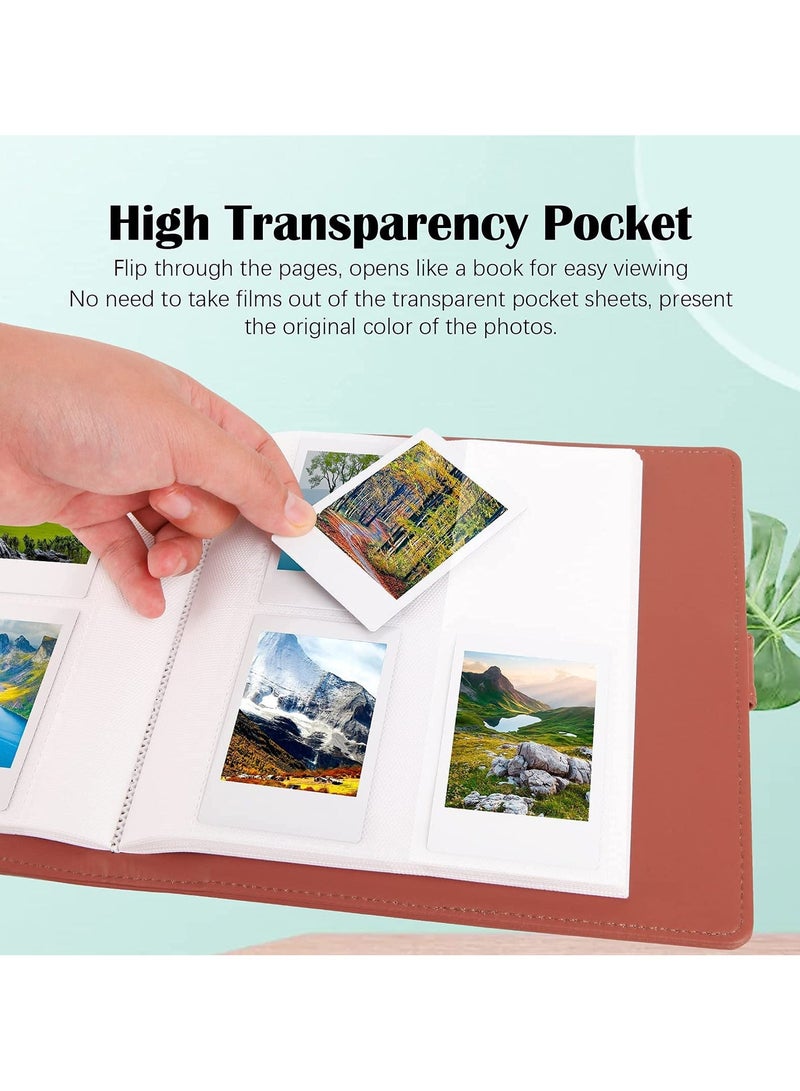 خاجول Moment Mini Book Album 256 Pockets Photo Album for Fujifilm Instax Mini 11 90 70 50S 26 25 9 8+ 8 7S كاميرا فورية براون - Image 3