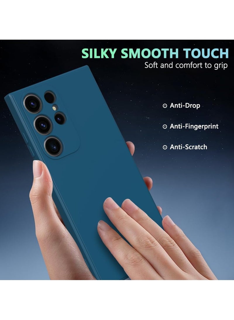 Case for Samsung Galaxy S25 Ultra Soft Silicone Cover Shockproof Matte Finish Back Cover Inner Fabric Lining with Camera Protection Case for Galaxy S25 Ultra - Image 3