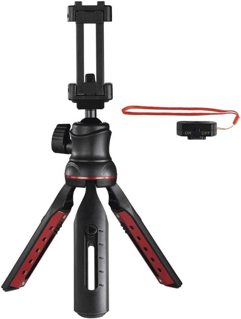 Hama 4635 Solid II 21B Table Tripod with Bluetooth Remote, Black - Image 1