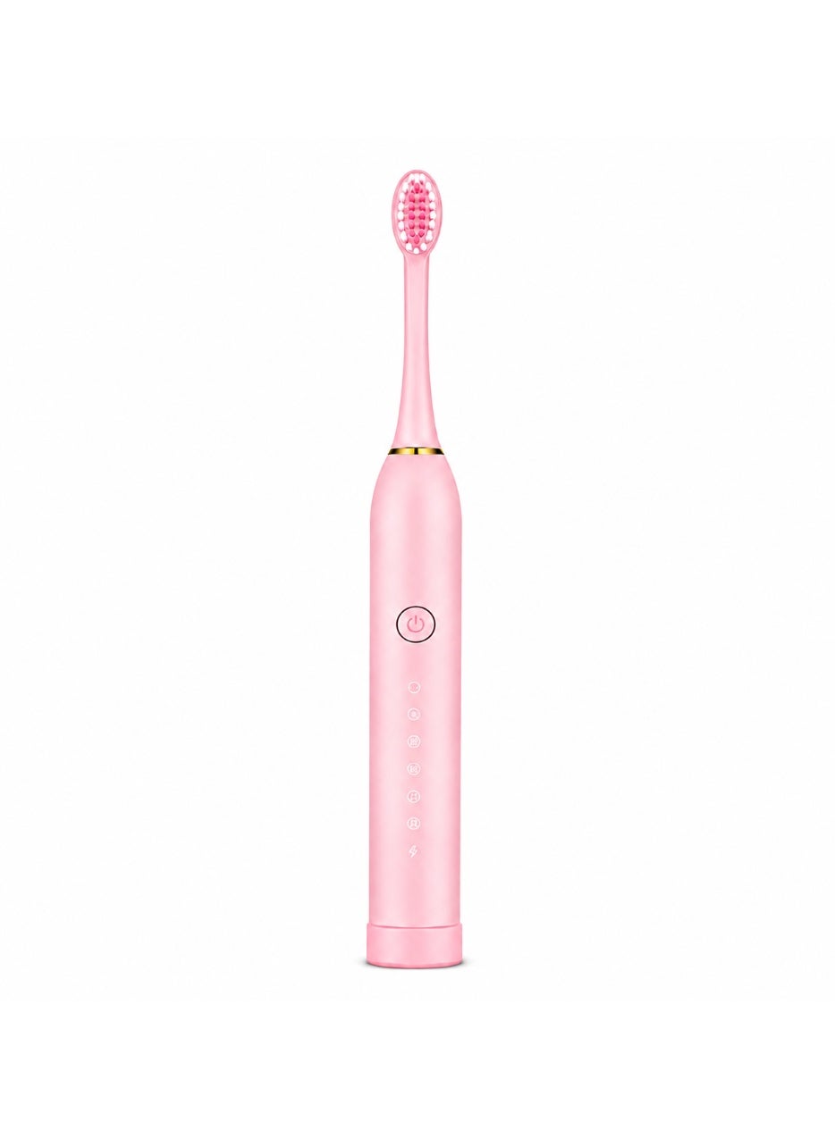 One piece- Rechargeable Sonic Electric Toothbrush for Adults & Kids with 2-Minute Timer, Whitening & Deep Cleaning, 8 Replacement Brush Heads,( Pink & Black availble)
