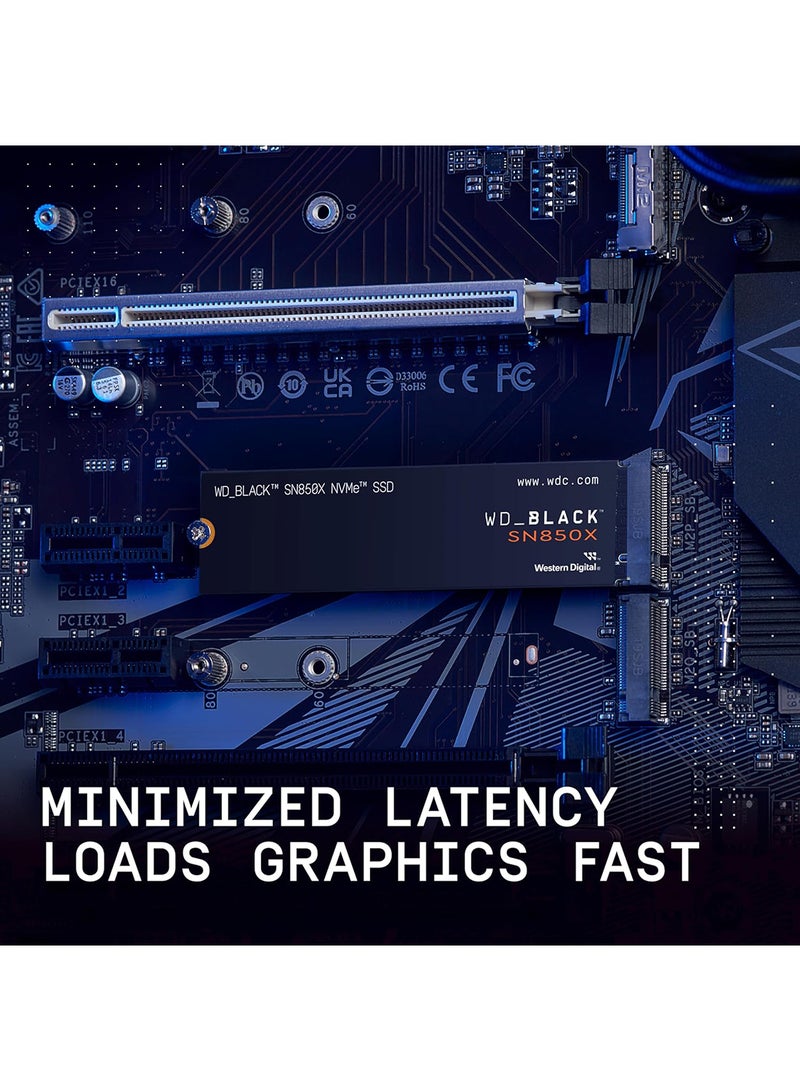 WD 4TB BLACK SN850X NVMe PCIe 4.0 Gaming Internal SSD, Up to 7300 MB/s Sequential Read & 6600 MB/s Write Speeds, M.2 2280, 1.75 Million Hours MTTF, 2400TB Endurance | WDS400T2X0E 4 TB - Image 2