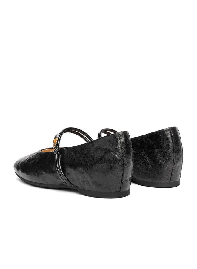 Senda a Mary Jane Women's Spring New Lambskin Textured Flats Xwf01aq6 Black Size 39 - Image 3