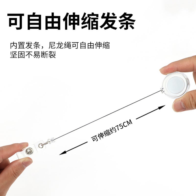 Transparent Color Back Clip Easy Pull Buckle Retractable Buckle Easy Pull Wire Puller Wire Puller Badge Clip Reel Wheel - Image 5
