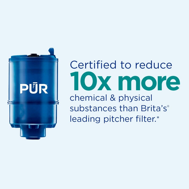 PUR Plus Vertical FaucetMount Water Filtration System LeadReducing Filter Easy Installation 100Gallon Capacity Compatible with External Aerators Grey - Image 2