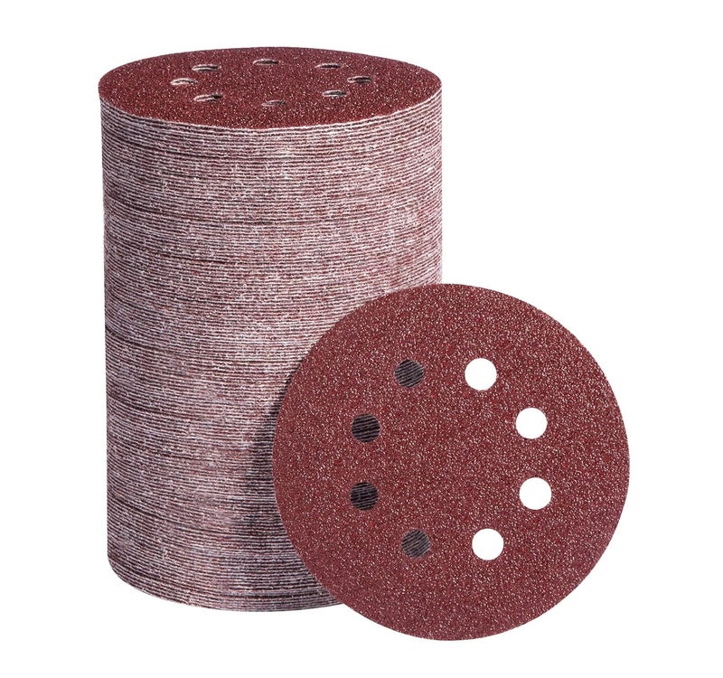 S SATC 150 PCS Sanding Discs 5-Inch 8-Hole Aluminum Oxide Sandpaper for Woodworking Hook and Loop Adhesive for Random Orbital Sander 40 Grit - Image 1