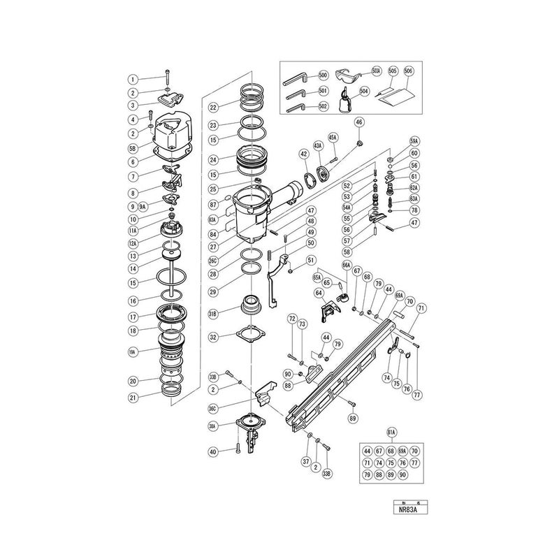 HAKATOP NR83A NR83A2 O-Ring Kit for Hitachi Full Round Head Framing Nailer with Trigger O-Ring - Image 2