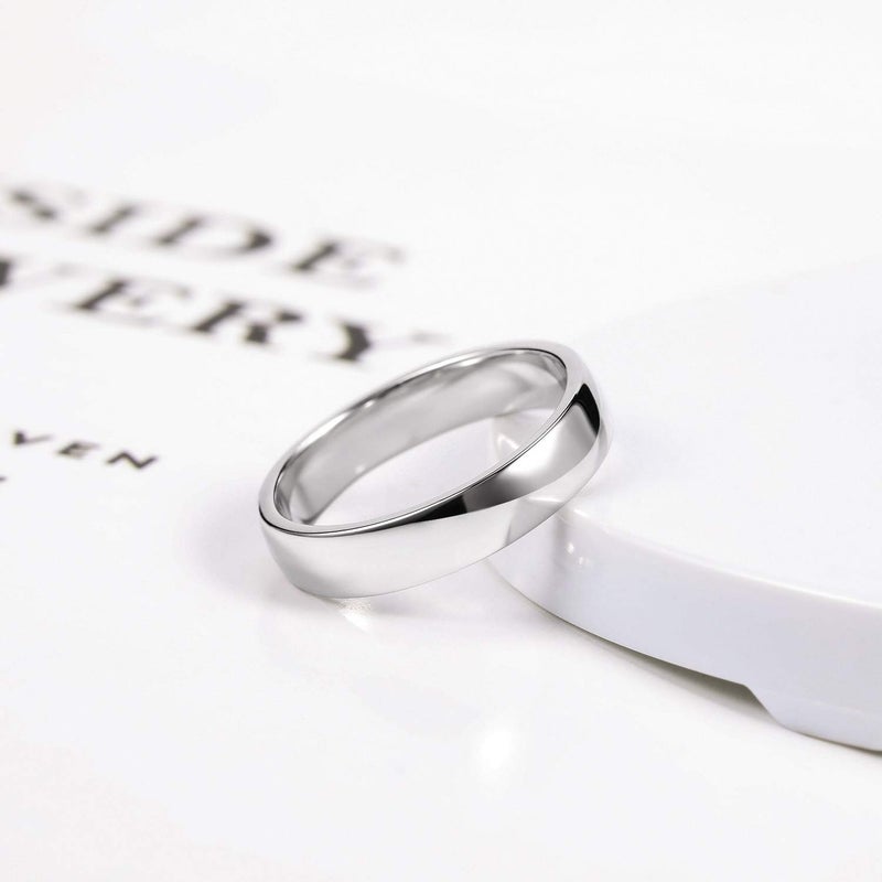 EAMTI 4mm 925 Sterling Silver Rings for Women High Polish Plain Dome Comfort Fit Size 12 - Image 2