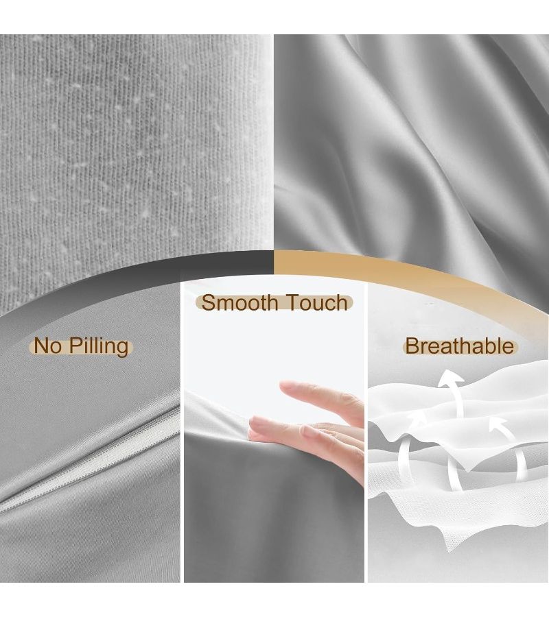 2pcs Silvery Red Advanced Cooling Fabric Pillowcases for 3D Orthopedic Contour Cervical Pillows Premium Temperature Control Moisture Wicking Breathable Replacement Covers Skin Friendly Hypoallergenic Fit for Hot Night Sleepers 15.75x23.62 Inch - Image 4