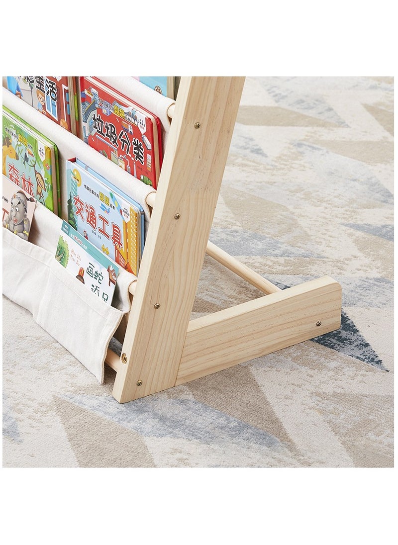6-Tier Wood Kids Bookshelf, Baby Bookcase, Natural Sling Book Rack Kids Bedroom Playroom Toy Storage for Home and Office
