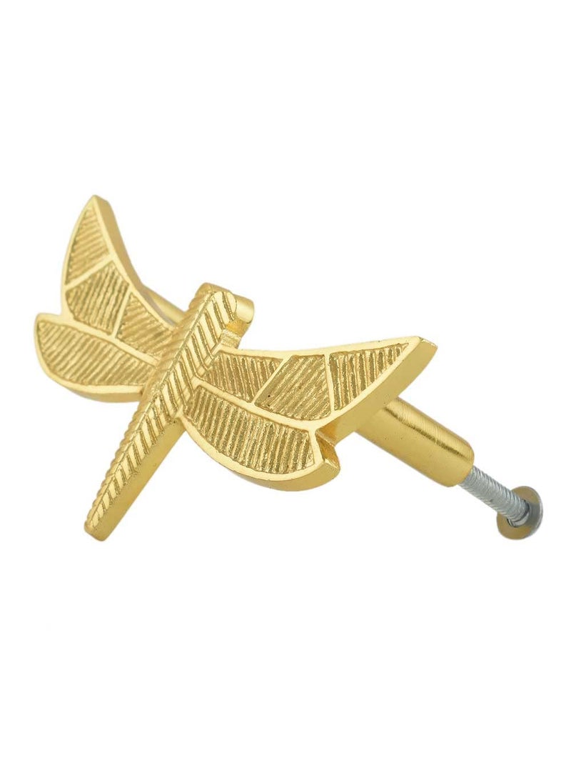 Indian-Shelf IndianShelf 2 Piece Main Door Handles Dragonfly Kitchen Pull Iron Kitchen Cabinet Pulls Gold Drawer Handle Decorative Handle Home Dcor Items Cabinet Hardware  - Image 1