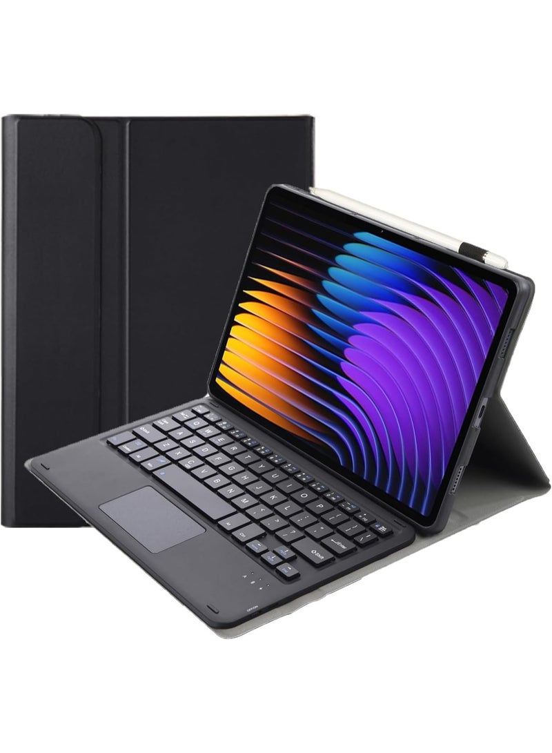 Muzz Mi Pad 7 Pro Keyboard Case, 11.2-Inch, Magnetic Removable QWERTZ Keyboard, Smart Cover with Pen Holder, Black For Mi Pad 7 /7Pro - Image 1